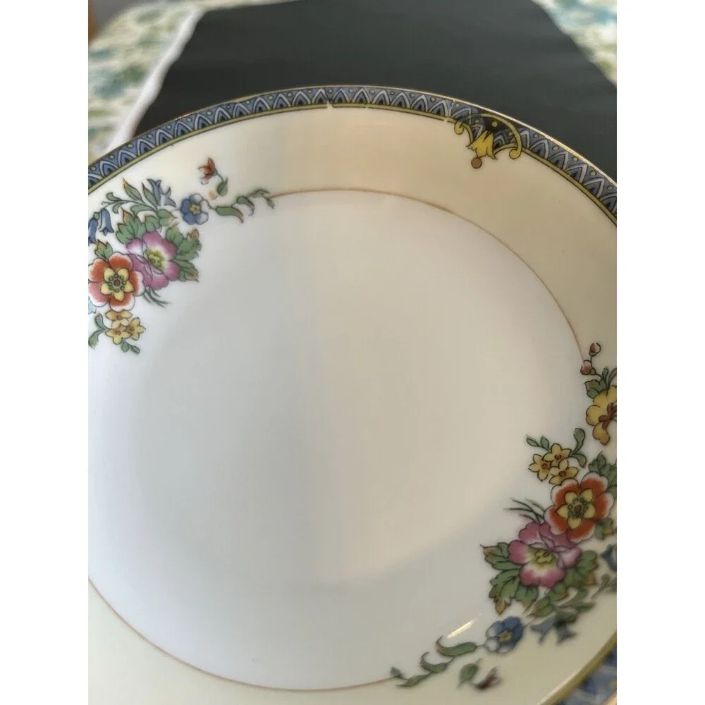 Antique 1920’s Noritake Grasmere Floral 5.25” Custard Berry Dessert Bowls 6pc